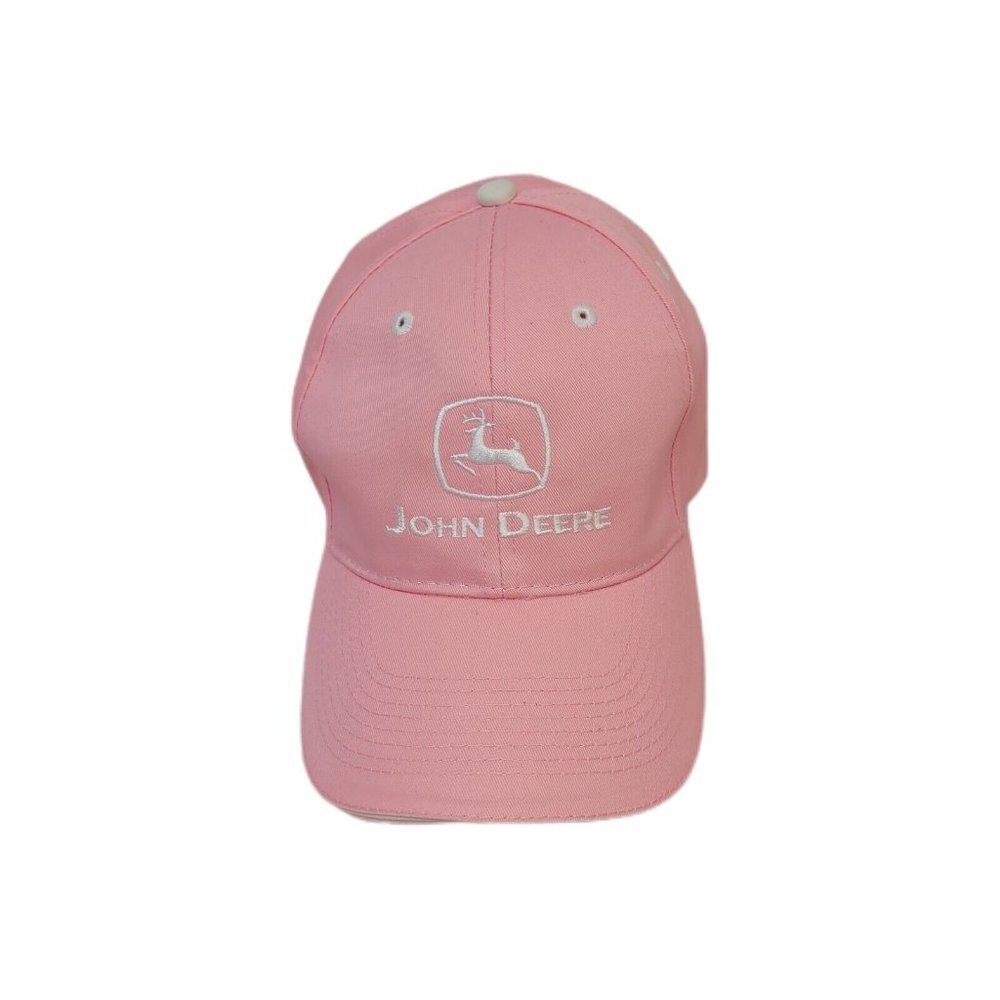 John Deere Womens Pink Baseball Cap Hat Adjustable Stag Logo - Picture 1 of 8